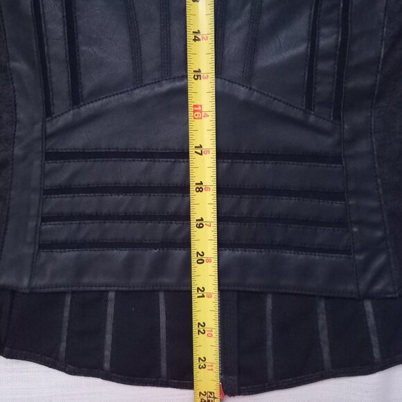 Sportalm Women's Black Faux Leather Jacket Swarovski Biker Urban Whimsigoth Sz 8 - Picture 6 of 12